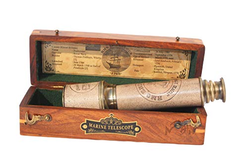 MARINE ART HANDICRAFTS MARINE COLLECTIBLE DECOR NAUTICAL SPYGLASS ܴ Ȳ 18ġ PIRATE TELESCOPE  Ƽ ڵũƮ ̽ PIRATE SPYGLASS ϵ ڽ. C-3111