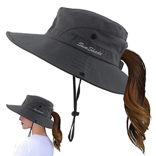 Moanyt Chapeau de soleil à large bord pour femme - Protection UV - Pliable - Pour l'extérieur, l'alpinisme, la pêche, les voyages Cover