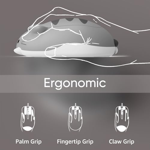 Image of Akko Cat Theme Wireless Gaming Mouse Gray, Tri-Mode Mouse BT3.0 /BT5.0 /2.4G, Cute Optical Cordless Cartoon Mice for Computer /Laptop /Desktop /PC, Compatible with Mac /Win Gray Mimo