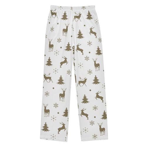 Boys' Pants Reindeer Christmas Deer Long Bottoms Jogger Pants Elastic Waist Trousers with Pockets S-XL