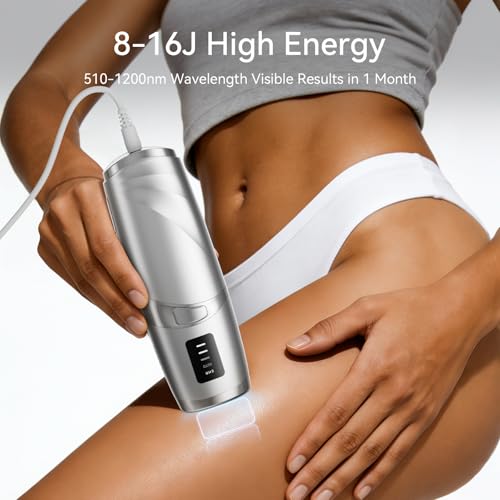 Image of Laser Hair Removal LIJAI IPL Hair Removal Device for Women & Men, 999,999 Flashes Painless Long-Lasting Results, at Home Hair Removal in 8mins for Armpits Legs Arms Bikini Line, Silver