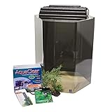 SeaClear 15 Gallon Hexagon Acrylic Aquarium Junior Exective Kit, Black; 15' Flat Side to Flat Side X 20' High