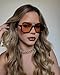 GUVIVI Retro Oversized Aviator Sunglasses for Women Men Square Semi-Rimless Double Bridge Sun Glasses 70s Trendy Shades Pilot-style