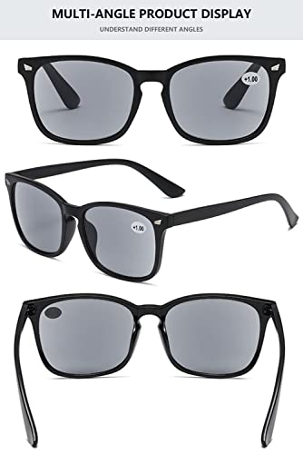 MAGIMODAC Womens Mens Reading Glasses Sunglasses Readers UV400 Protection Matt Black 1.0+, 41mm x 52mm x 20mm x 137mm x 134mm - Image 4