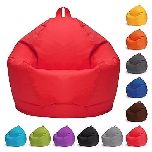 Zaslan Pouf per adulti e bambini, sacco gigante senza imbottitura, cuscino da pavimento, poltrona lounge grande per interni ed esterni, 70 x 80 cm