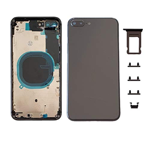 Chassis Arriere en Verre pour iPhone 8 Plus avec coque grise et tiroir SIM sans logo