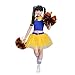 Produktbild Kinder Mädchen Cheerleader Cheerleading Kostüm Uniform Karneval Fasching Party Halloween Kostüm Kleid Tutu Rock mit 2 Pompoms (Gelb, 145-155cm)