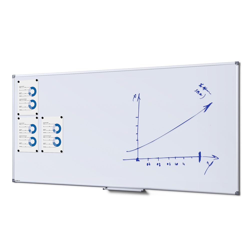 PROFI 100 x 200 Whiteboard 100x200 cm Speziallackierung weiß magnetisch Magnettafel