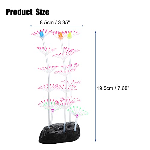 VOCOSTE Silicone Glowing Aquarium Simulation Coral 19.5cm Height, Pink - Image 4