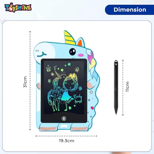 Image of Toyshine Unicorn Design Writing Tablet for Kids, 8.5 Inches LCD Tab for Kids Drawing Pad Doodle Board for 3-10 Years Old Boys /Girls Gifts Education Learning Toys - Blue