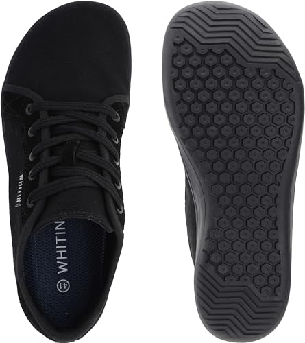 Image of WHITIN Women's Canvas Barefoot Shoes | Wide Sneakers | Classic Fit W81V2 | Machine Washable, Breathable Fashion Canvas, Flexible Support During Training, Simple Design, Natural Feel, Wide Fit Walking