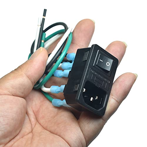2pcs FILSHU Large Current Inlet Male Power Socket with 14AWG Wires,15A 250V IEC320 C14 panel mount Plug Adapter - Thumbnail 6