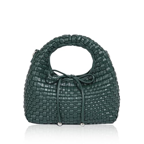 Image of JINMANXUE Fashion Mini Handbag For Women, Woven Tote Bucket Composite Bag Knitting Chain Bags, Crossbody Shoulder Purses