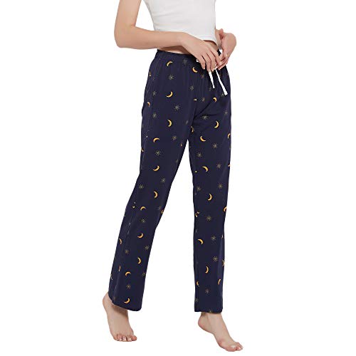 Heartnice Soft Pajama Pants For Women, Print Sleep Pants Lightweight Lounge Sleep Pj Bottoms(Pack Of 1)（A-Navy-Nebula, M） #TOP1