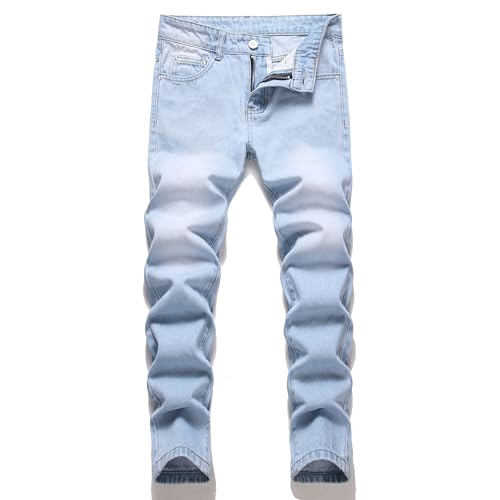Boys' Skinny Fit Stretch Denim Jeans 5-Pocket Style Washed Fashion Basic Denim Jeans Pants