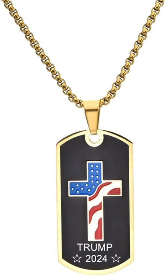 ZKXXJ Trump 2024 Necklace for Men Women,USA Flag Cross Pendant Make America  Great Again Necklace 2024 Trump for President Patriotic Republican MAGA  Religious First Communion Jewelry | Amazon.com