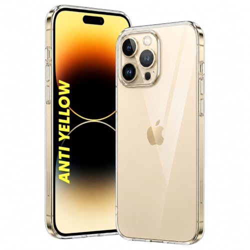 Image of DIZORO Crystal Clear Compatible with iPhone 14 Pro Case with Anti-Yellow Anti-Scratch Shockproof Transparent Cover