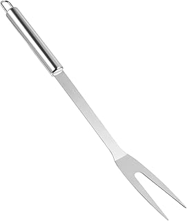 Luxshiny Churrasqueira Ao Ar Livre Espátula Para Assar Garfo De Carne Assada Garfo De 2 Pontas Para Churrasco Conjunto De 3 Peças Espátula Para Fritar Garfo Garfo Conjunto De