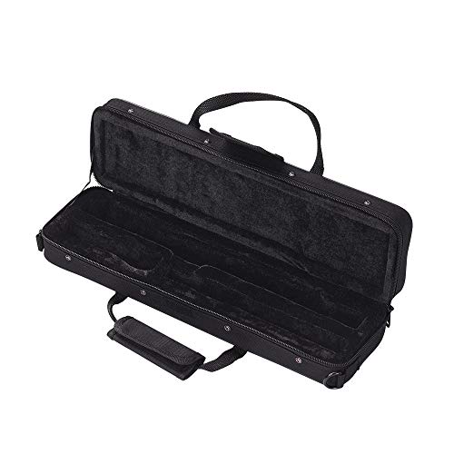 Muslady Flute Case,Flute Case Backpack Gig Bag 16 Holes C Key Box Water-resistant with Strap Top Carry Handle Cleaning Cloth