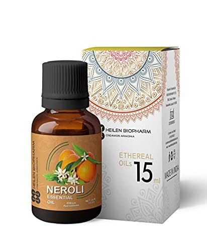 Image of Heilen Biopharm Neroli Essential Oil - 15 mL Bottle Pack of 1,For Calming & Soothing Scalp & Body (Citrus aurantium)