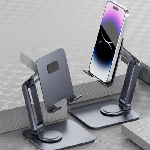 Suporte para Celular e Tablet em Alumínio Articulado Ajustável Metal Resistente Apoio Mesa Portátil