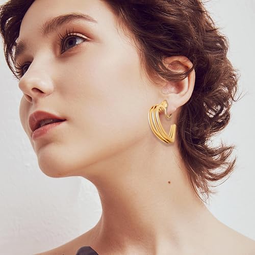 Image of 15 Pairs Multi-style Clip-on Earrings for Women, Hypoallergenic,Ligthweight,Come with Rubber Pads.Non-pierce