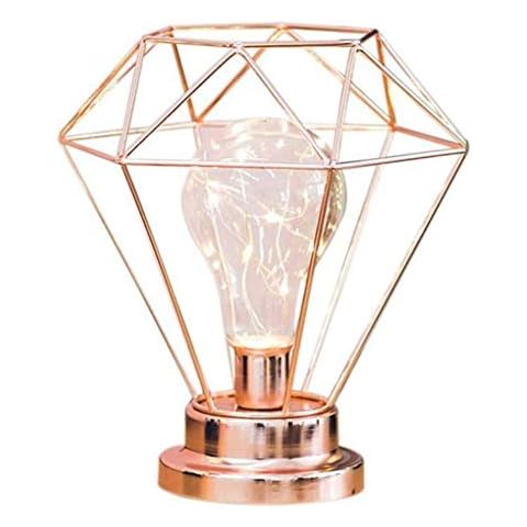 LIUNIAN Diamond Iron Table Lamp, Modern Table Lamp LED Desktop Night Lights Decorative Lighting for Home Decoration, Bedroom, Living Room, Showroom, Gift Cover