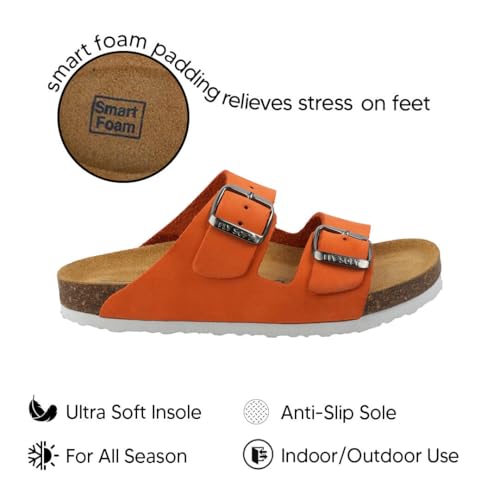 Image of Kids' 100% Genuine Leather Sandals - Comfortable Smart Foam Footbed, Adjustable Straps, Durable Non-Slip Sole and Stylish