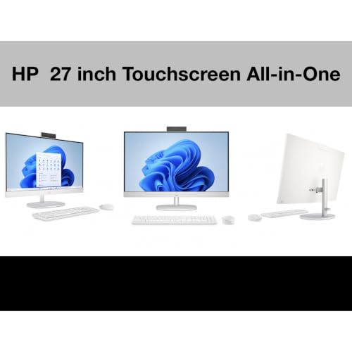 Image of HP 27 Copilot + All-in-One 27 inch Touchscreen IPS FHD Display (Intel Ultra 7-255U, 64GB DDR5, 8TB PCIe SSD, Intel Graphics, WiFi 6, Webcam, Bluetooth 5.4, Win 11 Pro) w /DKZ USB Port Expander