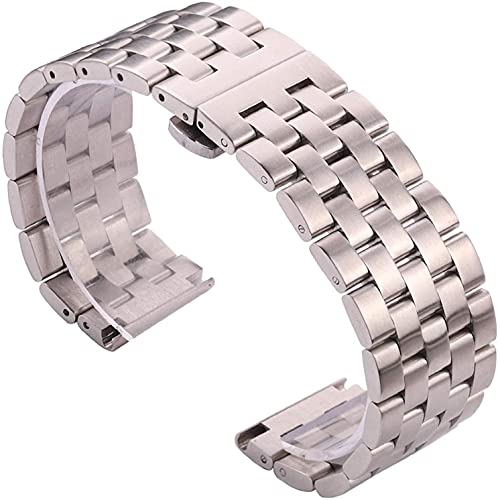 Bracelet de montre en acier inoxydable argent 20mm 22mm 24mm 26mm pour hommes et femmes
