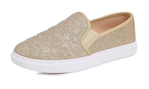 Image of FEVERSOLE Women's Casual Slip On Sneaker Comfort Quilted Loafer Flats