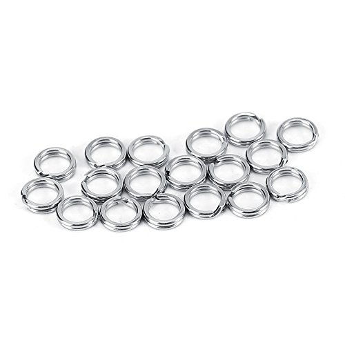 50pcs/100pcs Stainless Steel Fishing Tackle Bait Double Circle Split Ring Connector Split Ring Lure for Fishing Tackle Kit(A 7#)
