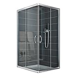 Cabina ducha angular Rectangular 70x120 CM compuesta de 2 hojas fijas y 2 puertas correderas
