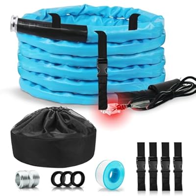 Heated Water Hose for Rv (30ft L x 5/8"ID) 4.0 Upgraded Function with Energy Saving Thermostat to Keep Drinking Water Running in down to -45?, Designed for RV Campers,with Storage Bag, Anti-Freeze