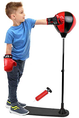 JOYSAE Standing Boxing Set with Punching Ball and Gloves for Kids