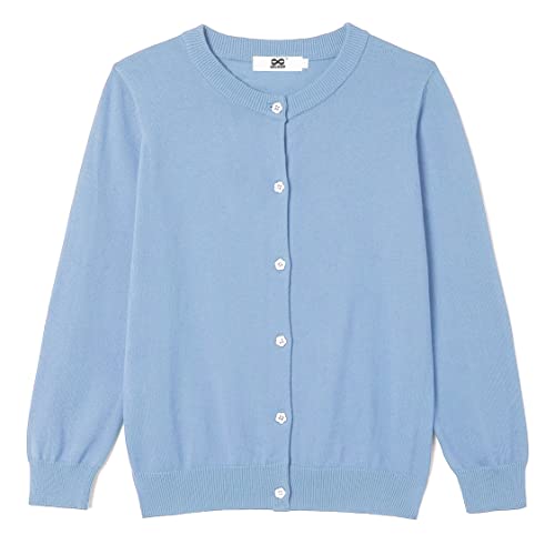 Image of Girls' Cardigan Sweater [Cute Petal Buttons] Cotton Long Sleeve Crewneck Uniform Sweater for 5-14 Years Girls