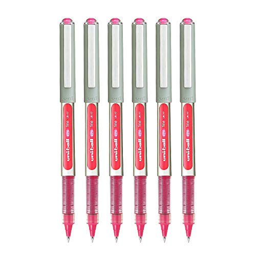 Image of Uniball Eye UB157 0.7mm Roller Ball Pen | Pink Ink, Pack of 6