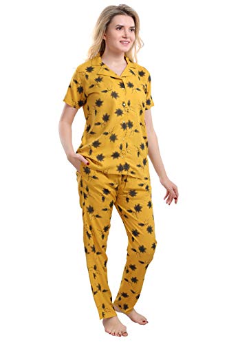 Image of Two Dots Flower Printed Women's Rayon Night Suit Set