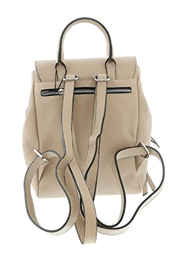 Pierre Cardin Beige Leather Small Fashion Backpack4