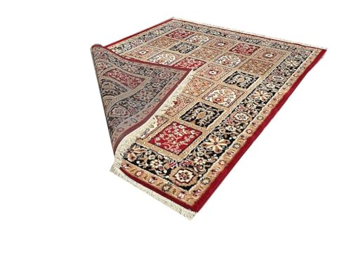 Image of Floral Design Acrylic Polyester Carpet for Living Room 12x15 Feet Color Red(360x450Cm), Large Rectangle