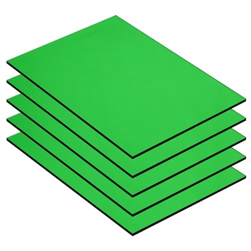 QUARKZMAN 5 Pz Lastre in Pmma Acrilico Trasparente Colorato 7 x 5Pollici Lastre in Acrilico Verde per Progetti Fai da Te, Arte, Creazioni, Taglio e Incisione Laser