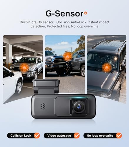 AINAVI Front Dashcam for Cars, Mini 2K Dash Camera, Dash Cam Built-in WiFi Wireless with APP Control, Hidden-Style Single Car Camera/WDR/Night Vision/G-Sensor/24H ParkingMode - image 4