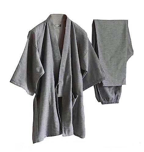 Fendawn Strive Classical Stylish Japanese Style Men Cotton Bathrobe Pajamas Kimono Casual Clothes