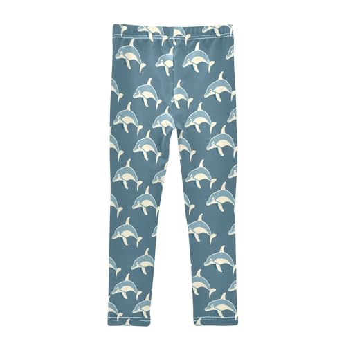 Bolaz Toddler Girls Leggings Printed Yoga Pants Leggings White Blue Whale for Kids2