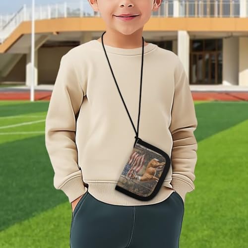 Reindeer Wallet for Kids Boys with String American Flag Kids Wallets for Boys 5-7 Pratical Multi Pockets Wallet Purse Toddler Small Purse3