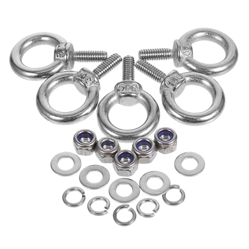 Balacoo 5 Sets Lifting Eye Bolt Stainless Steel Nuts Washers Easy Installation