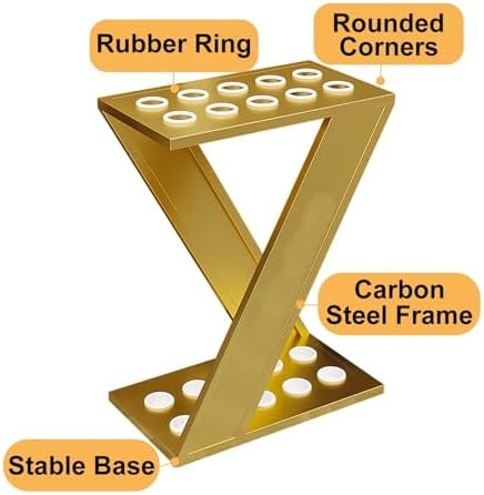 Silver Pool Cue Holder Floor Stand - Durable Carbon Steel Billiard Cue Rack with Rubber Rings - Perfect Cue Stick Organizer for Home, Bar, or Club