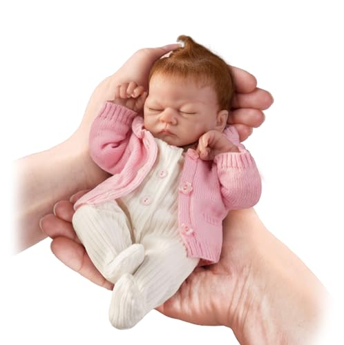 Muñeca coleccionable bebé realista de 25.4 cm miniatura 1