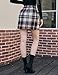 IDEALSANXUN Plaid Skirts for Women 2025 Fall Winter Wool Tartan Tweed High Waisted Knee Length Pencil Short Mini Skirt, Brown, L