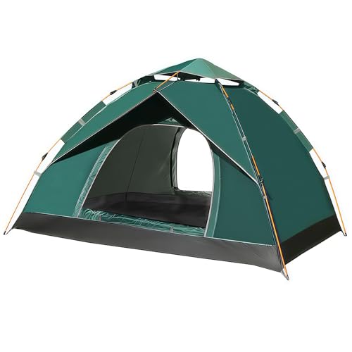 Anise Star Camping Zelt 2-3 Personen, Pop Up Wurfzelt, 4 Saison Kuppelzelt Camping Tent mit Kompakter Packungsgröße für Trekking & Outdoor, Grün, Ultraleichtes, Windresistent, 200x220x145cm